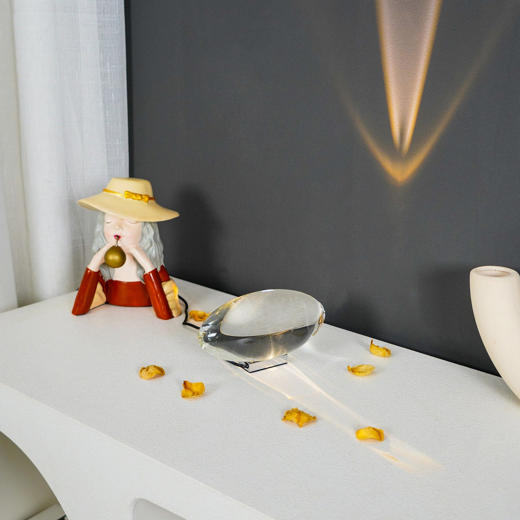 Crystal Glow Mood Table Lamp With Eye Pattern Light Projection