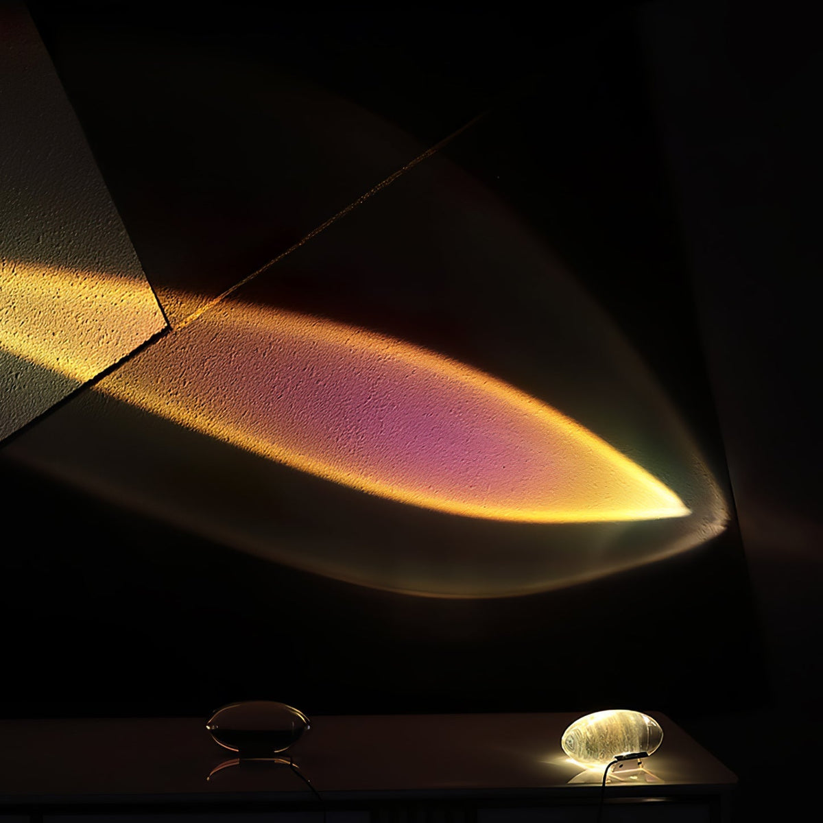 Crystal Glow Mood Table Lamp With Eye Pattern Light Projection