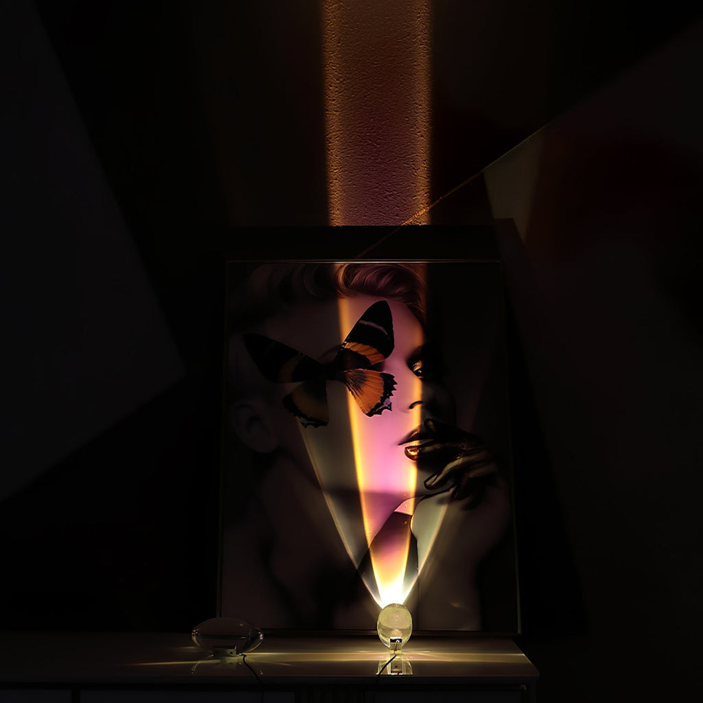 Crystal Glow Mood Table Lamp With Eye Pattern Light Projection