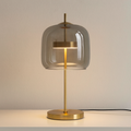 Glass Dome Table Lamp With Gold Iron Stem And Round Base for Indoor Lighting