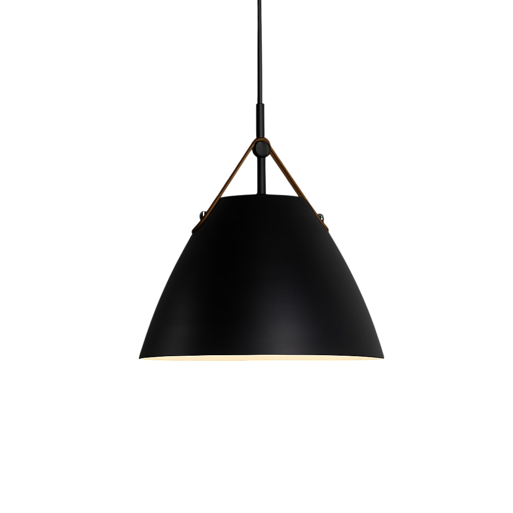 Scandinavian Metal Pendant Light With Coloured Glass Accent for Room Lighting