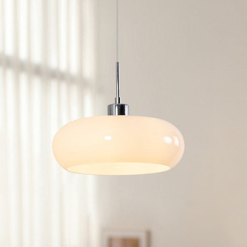 Bauhaus Rounded Glass Ring Pendant Light With Adjustable Suspension