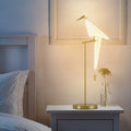 Origami Bird Table Lamp with Magnetic Metal Stand for Ambient Lighting