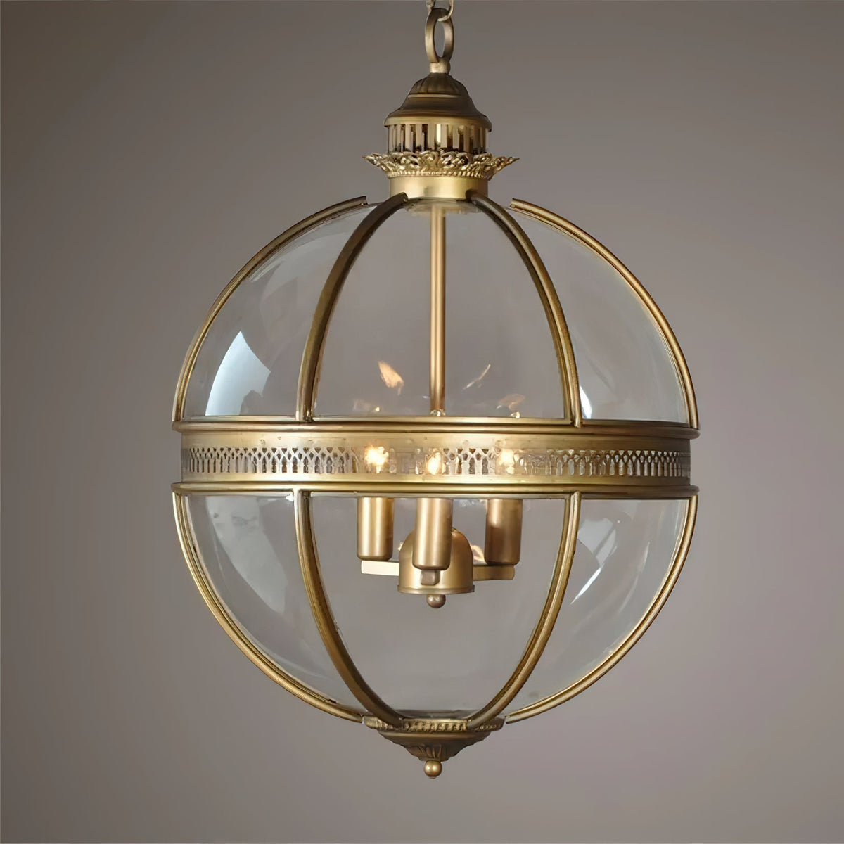 Vintage Glass Globe Pendant Light Industrial Hanging Ceiling Fixture