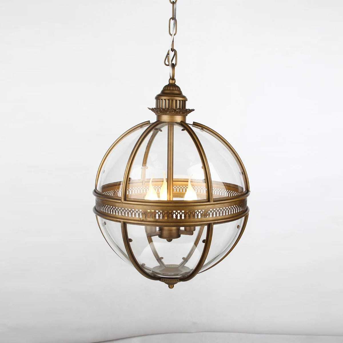 Vintage Glass Globe Pendant Light Industrial Hanging Ceiling Fixture