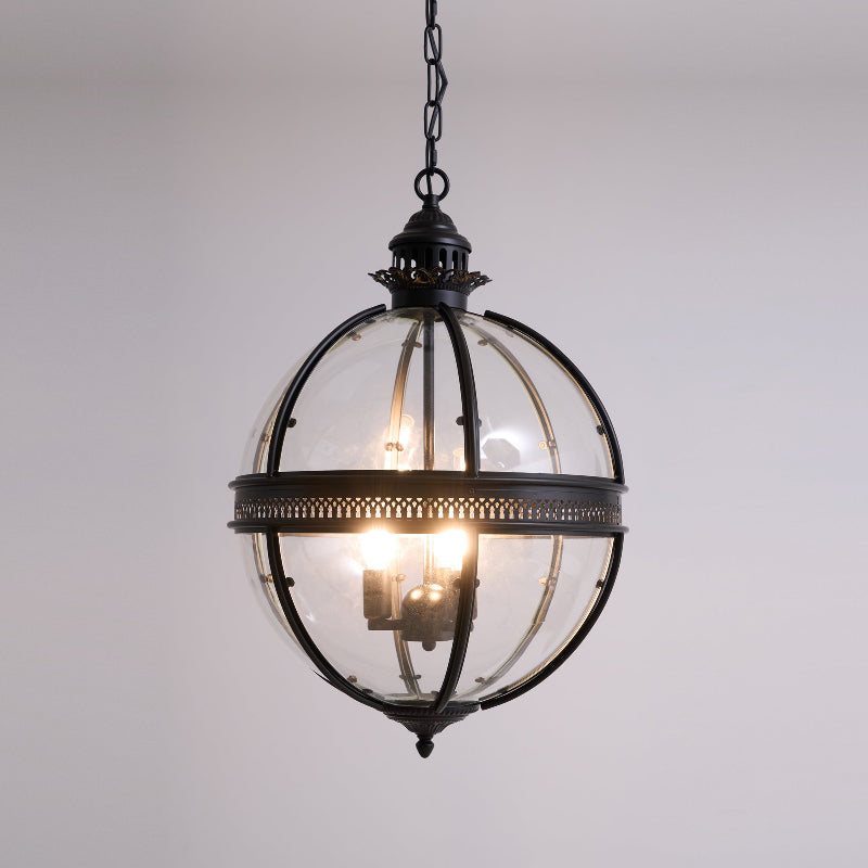 Vintage Glass Globe Pendant Light Industrial Hanging Ceiling Fixture