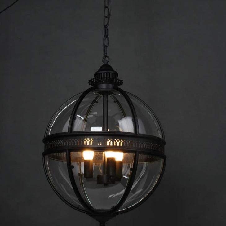 Vintage Glass Globe Pendant Light Industrial Hanging Ceiling Fixture