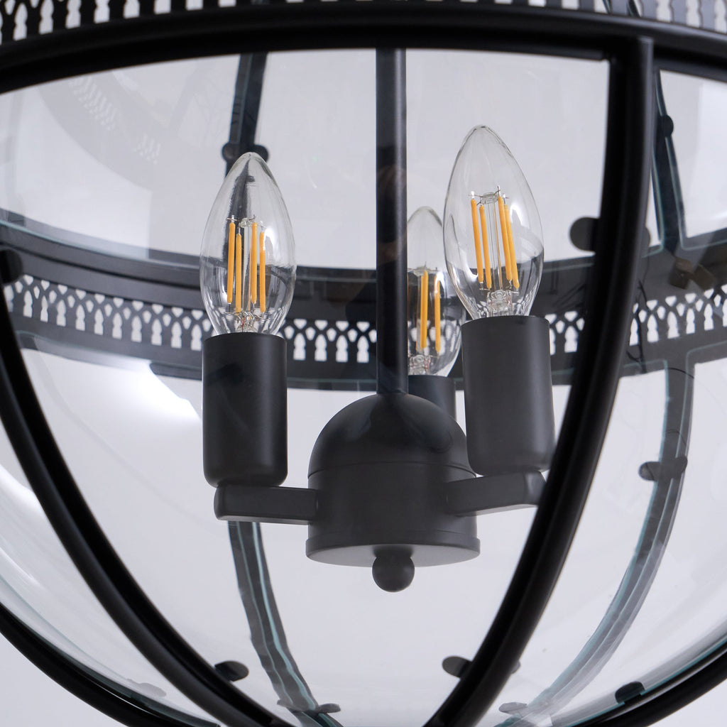 Vintage Glass Globe Pendant Light Industrial Hanging Ceiling Fixture