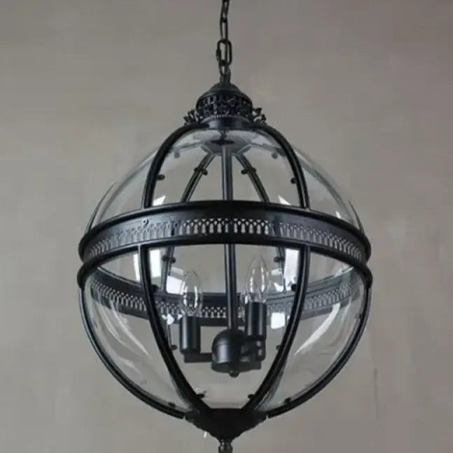 Vintage Glass Globe Pendant Light Industrial Hanging Ceiling Fixture