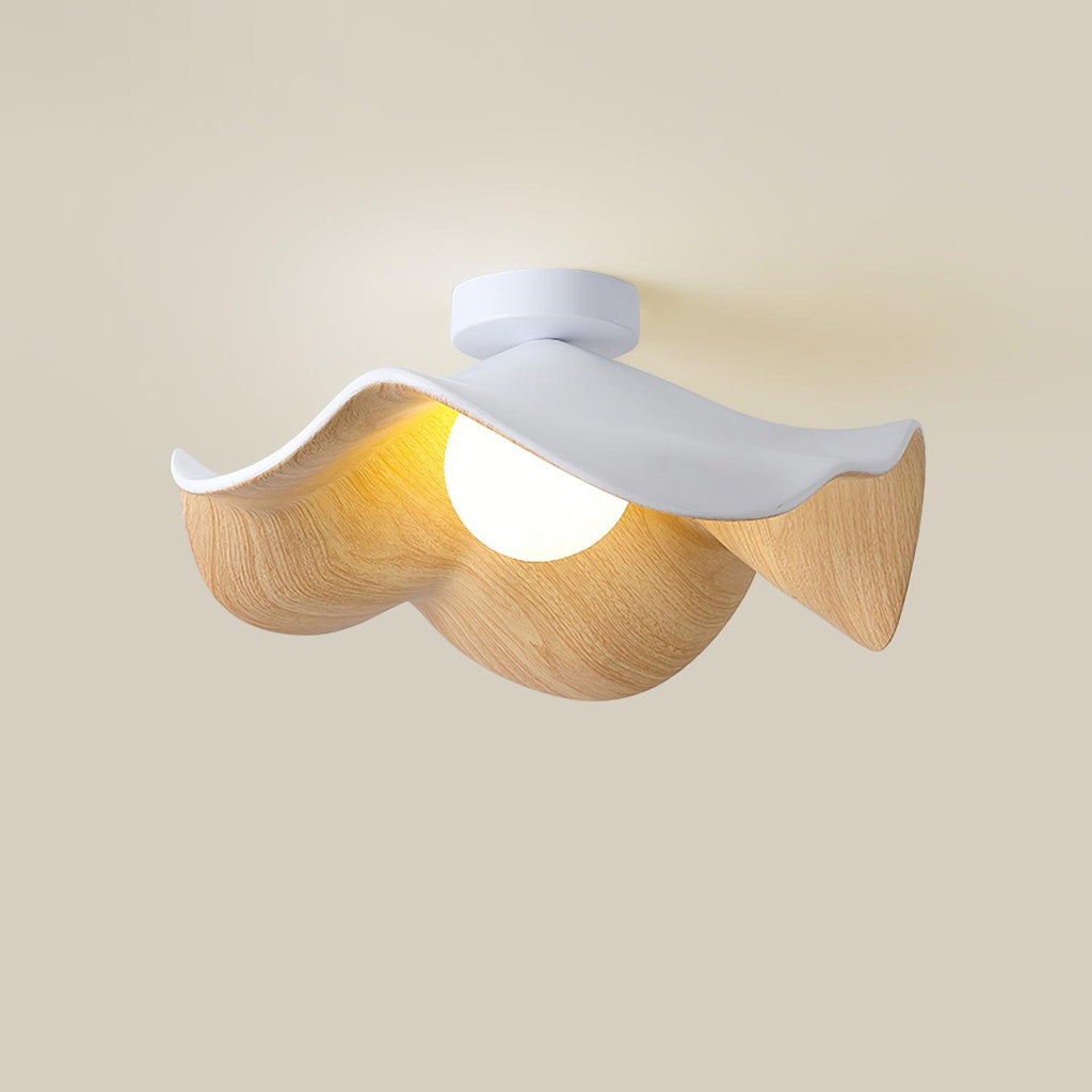 Sculptural Wood Inspired Ceiling Lamp For Soft Ambient Lighting