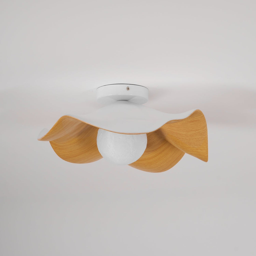Sculptural Wood Inspired Ceiling Lamp For Soft Ambient Lighting