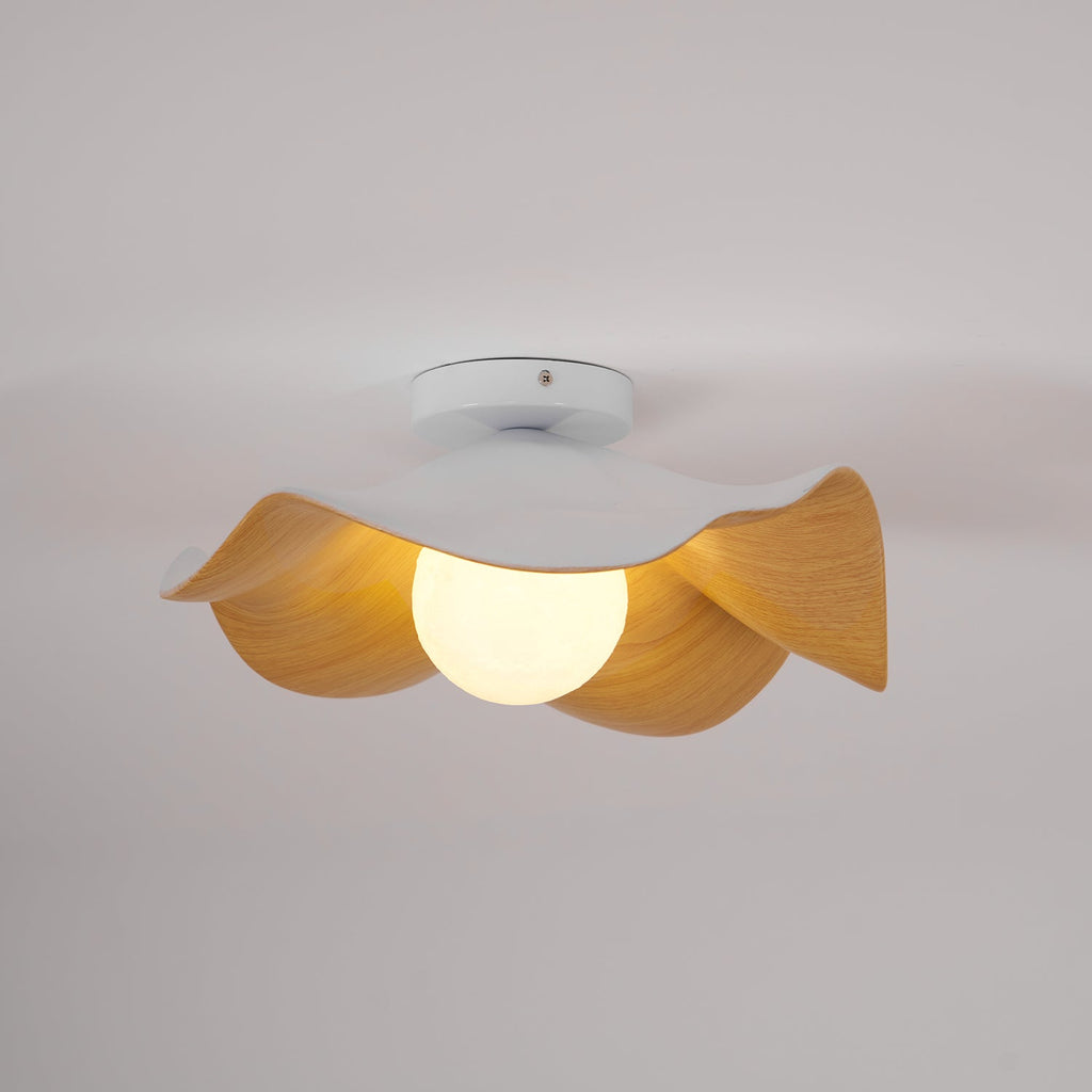 Sculptural Wood Inspired Ceiling Lamp For Soft Ambient Lighting