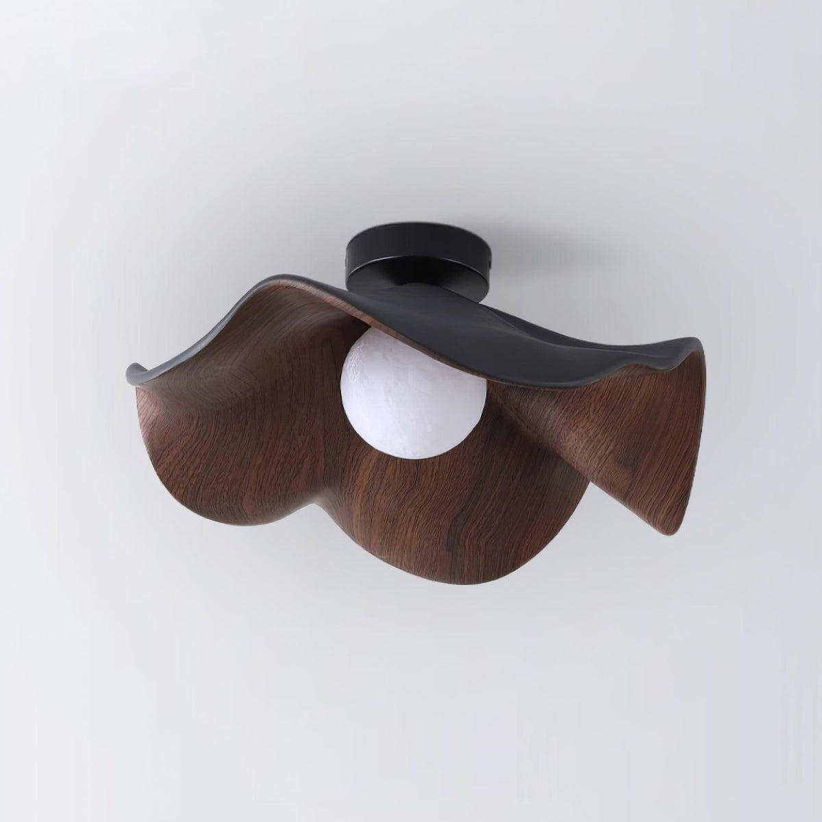Sculptural Wood Inspired Ceiling Lamp For Soft Ambient Lighting