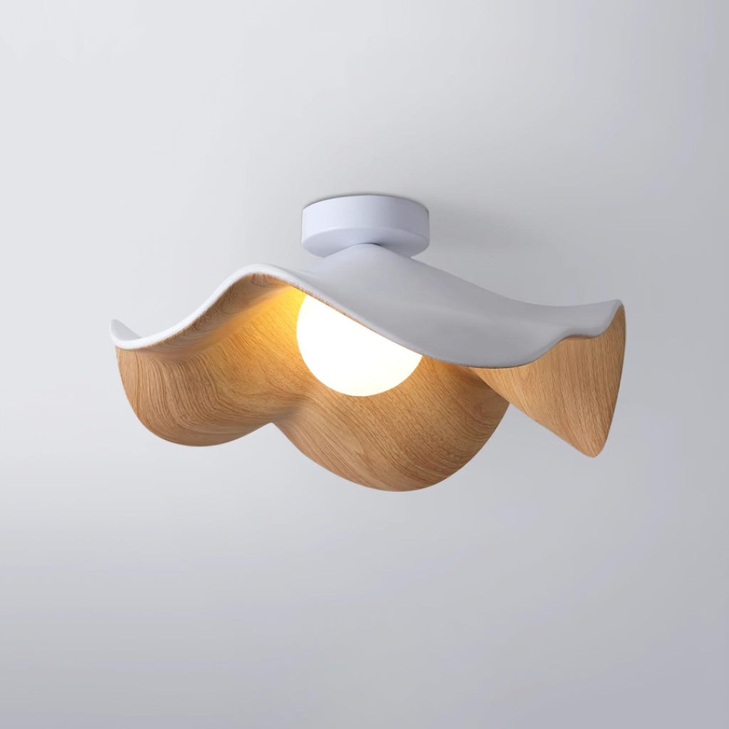 Sculptural Wood Inspired Ceiling Lamp For Soft Ambient Lighting