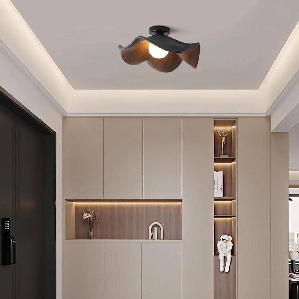 Sculptural Wood Inspired Ceiling Lamp For Soft Ambient Lighting