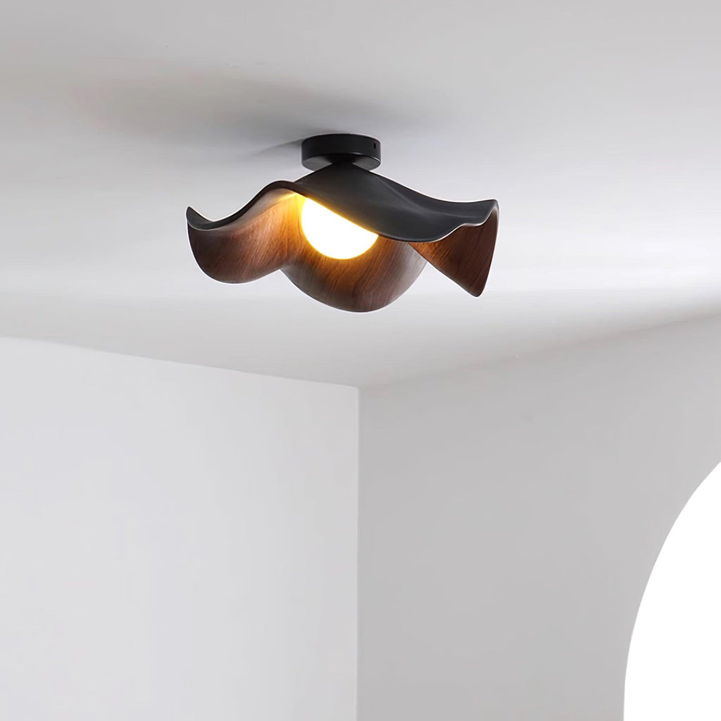 Sculptural Wood Inspired Ceiling Lamp For Soft Ambient Lighting