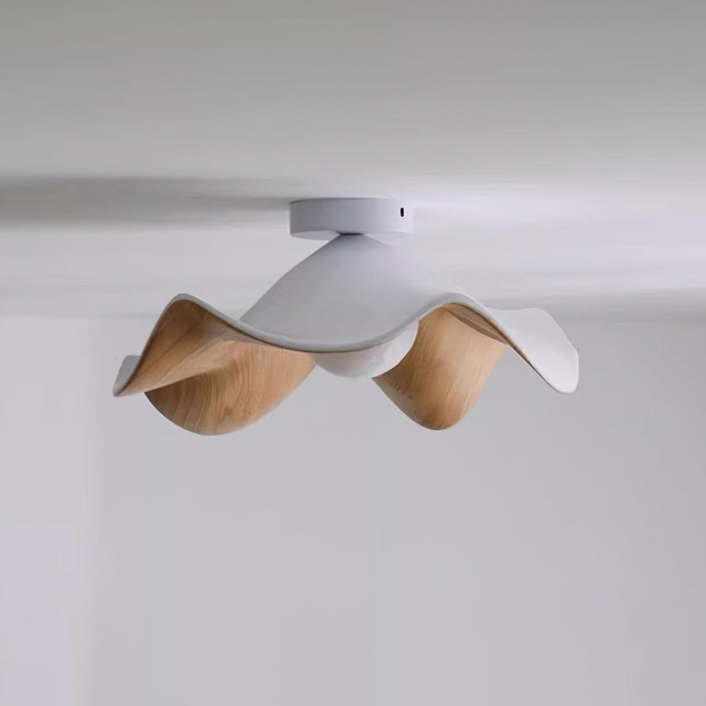 Sculptural Wood Inspired Ceiling Lamp For Soft Ambient Lighting