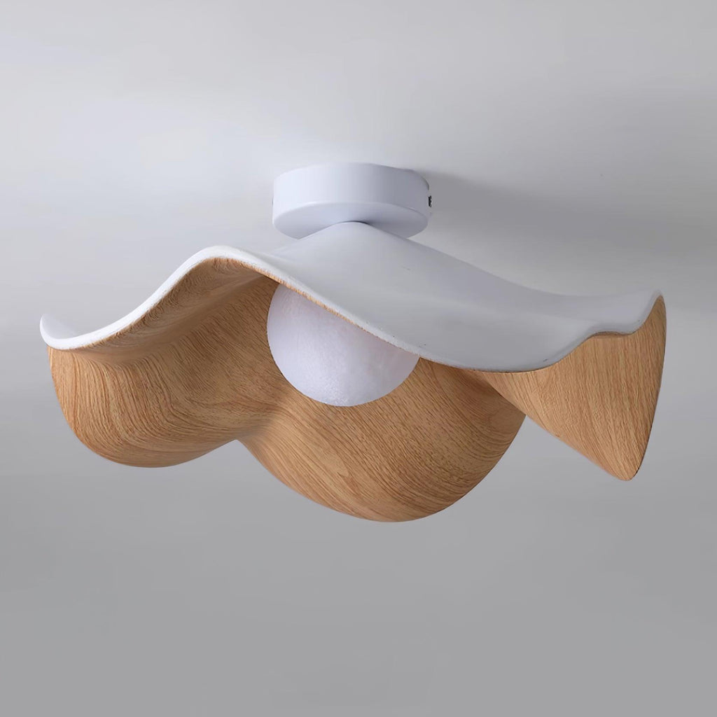 Sculptural Wood Inspired Ceiling Lamp For Soft Ambient Lighting