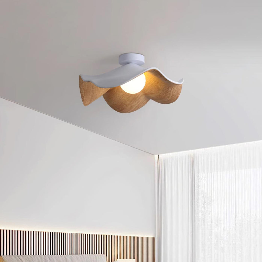Sculptural Wood Inspired Ceiling Lamp For Soft Ambient Lighting