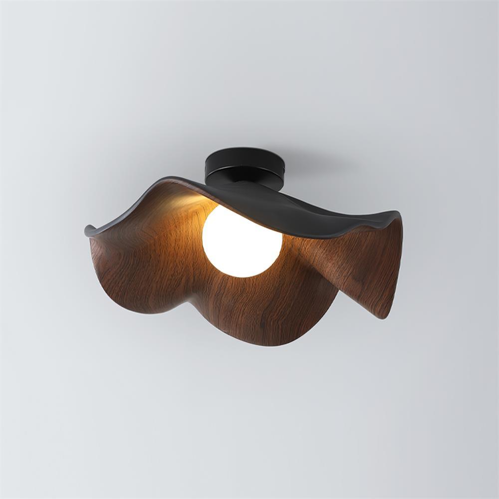 Sculptural Wood Inspired Ceiling Lamp For Soft Ambient Lighting