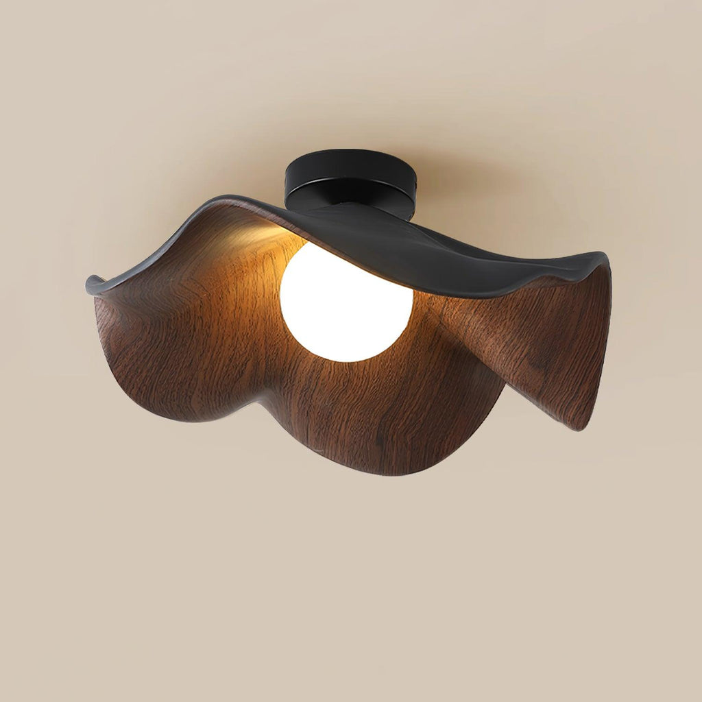 Sculptural Wood Inspired Ceiling Lamp For Soft Ambient Lighting
