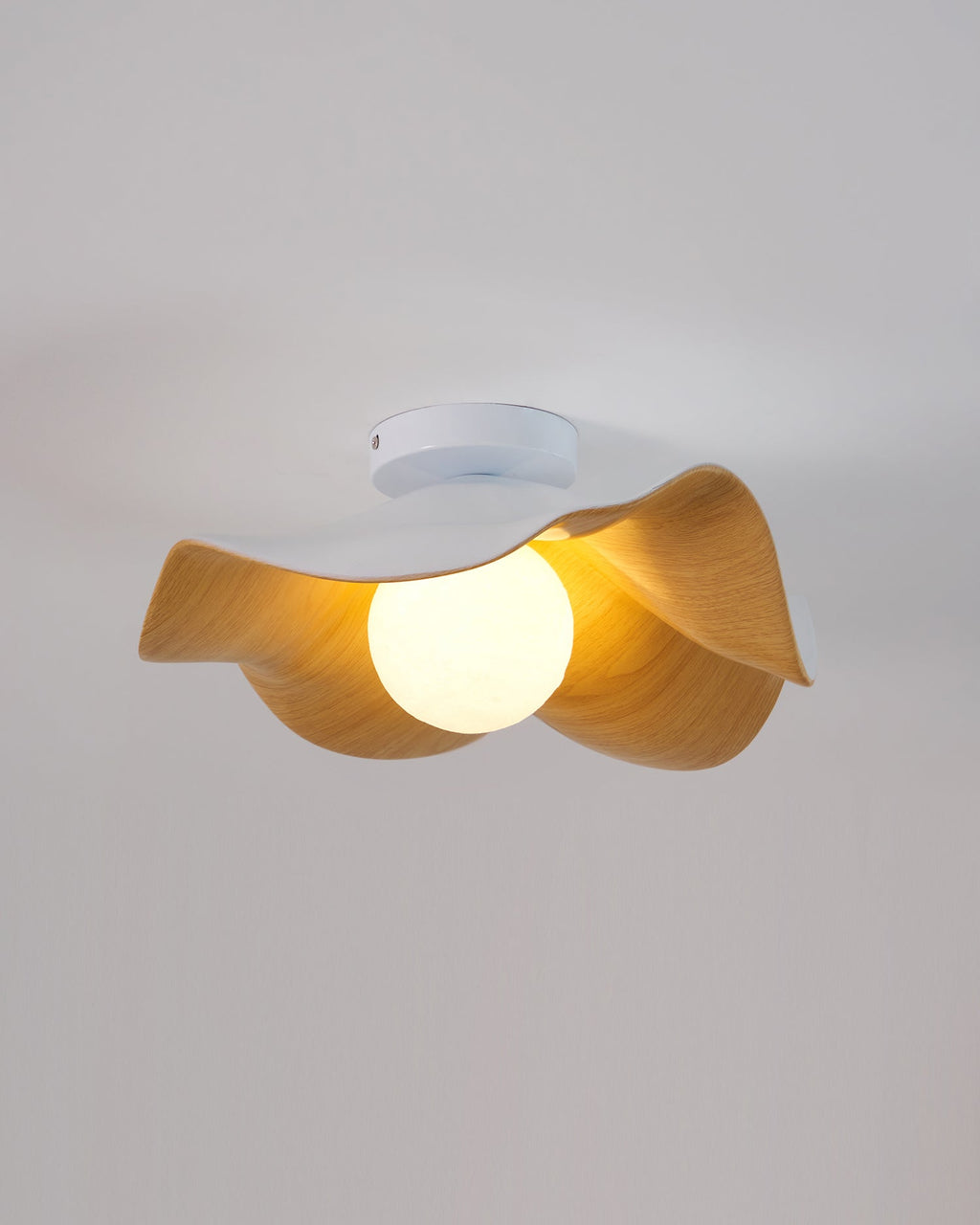 Sculptural Wood Inspired Ceiling Lamp For Soft Ambient Lighting