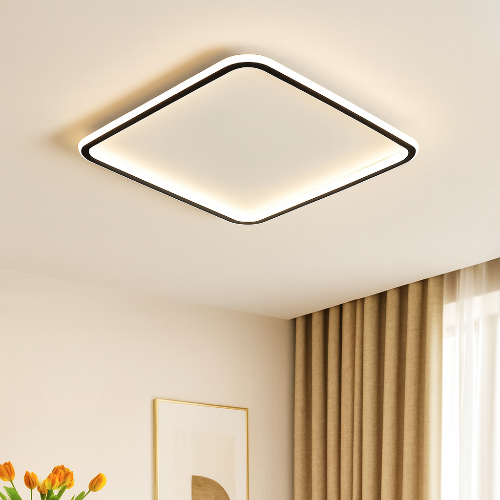 Scandinavian Square LED Ceiling Light for Soft Diffused Illumination