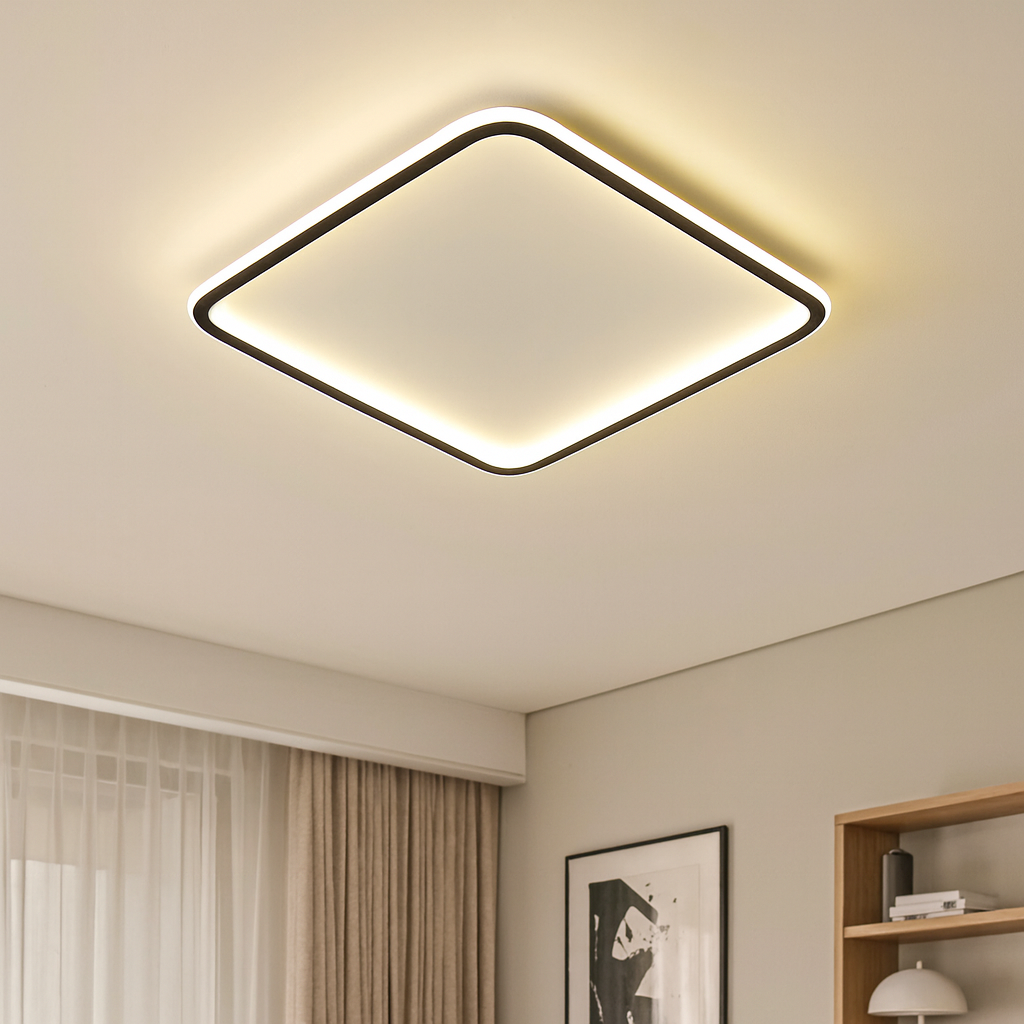 Scandinavian Square LED Ceiling Light for Soft Diffused Illumination