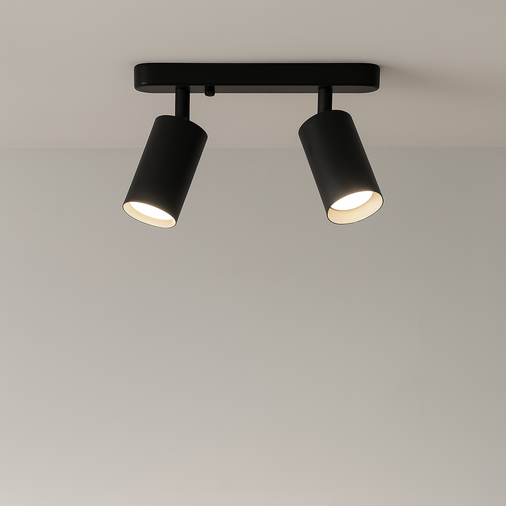 Adjustable Dual Head Ceiling Spotlight for Directional Task Lighting