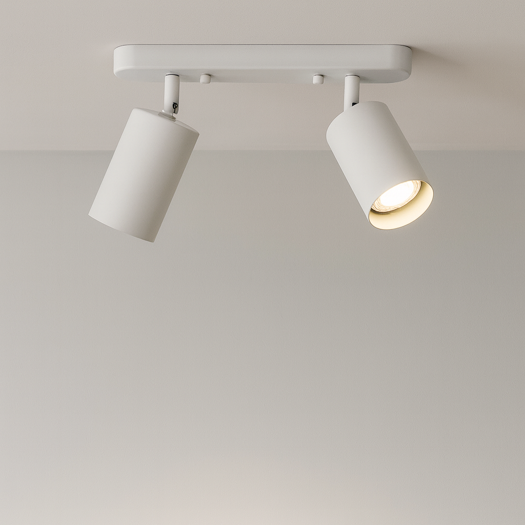 Adjustable Dual Head Ceiling Spotlight for Directional Task Lighting