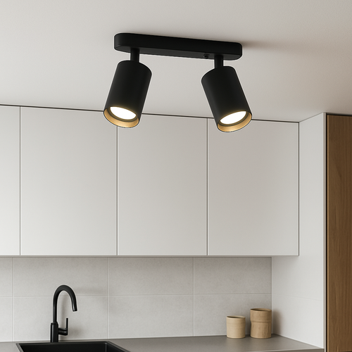Adjustable Dual Head Ceiling Spotlight for Directional Task Lighting