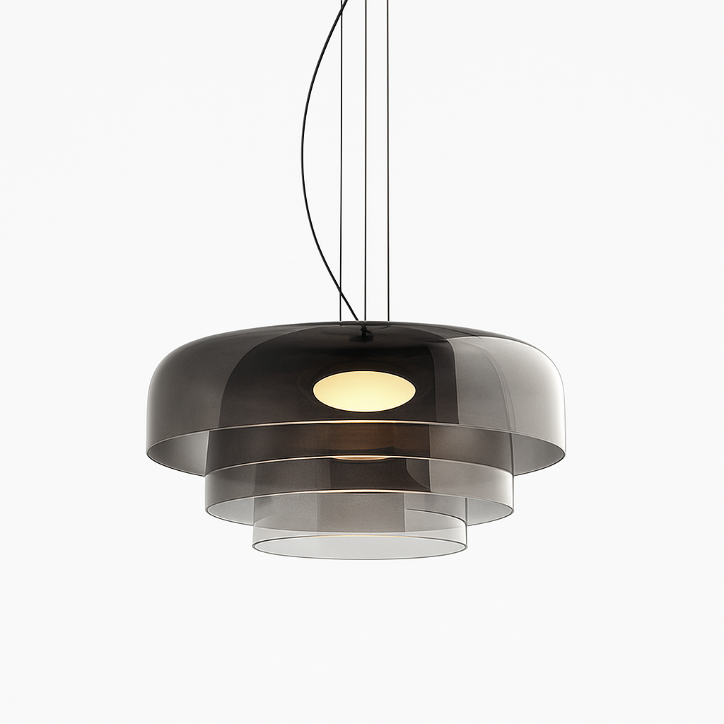 Layered Glass LED Pendant Light for Dining Room Kitchen and Living Room