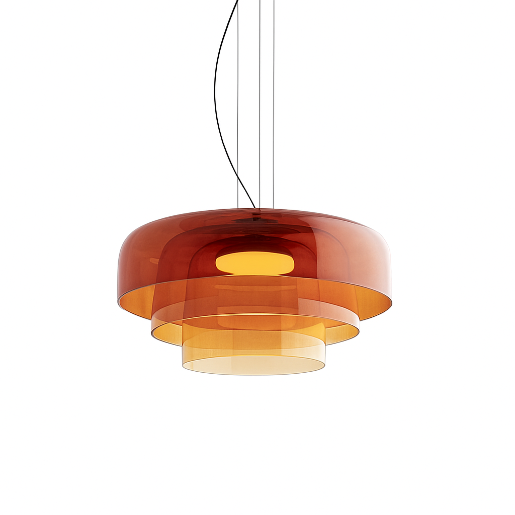Layered Glass LED Pendant Light for Dining Room Kitchen and Living Room