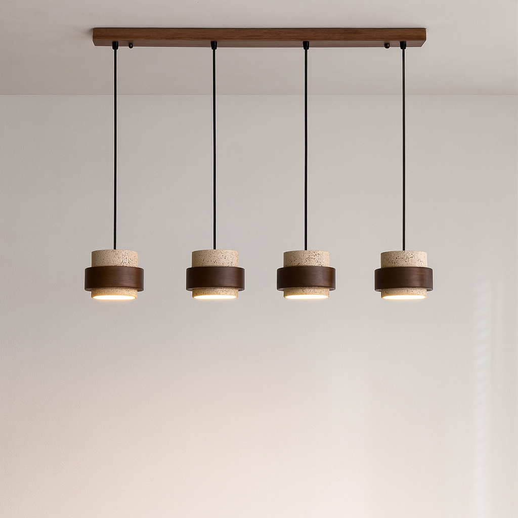 Stone Barrel Pendant Lamp With Focused Directional Lighting