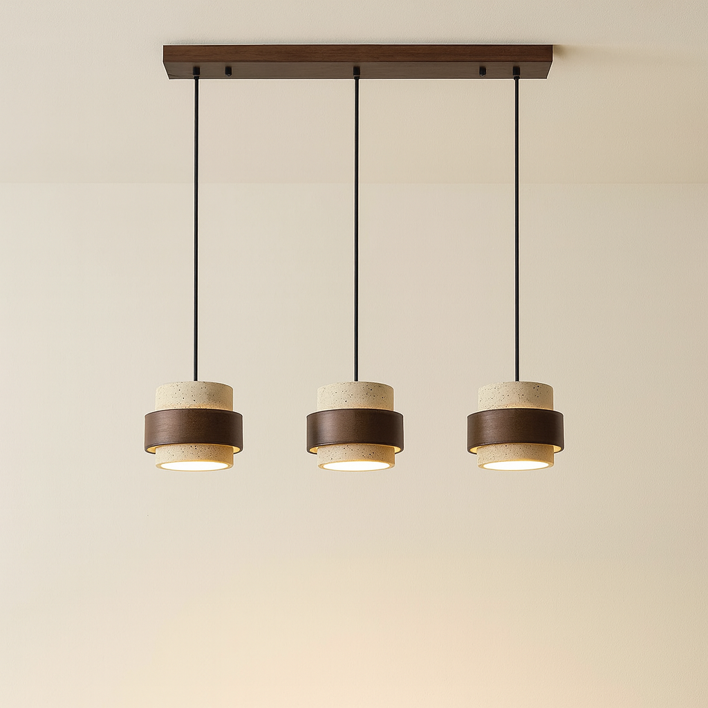 Stone Barrel Pendant Lamp With Focused Directional Lighting