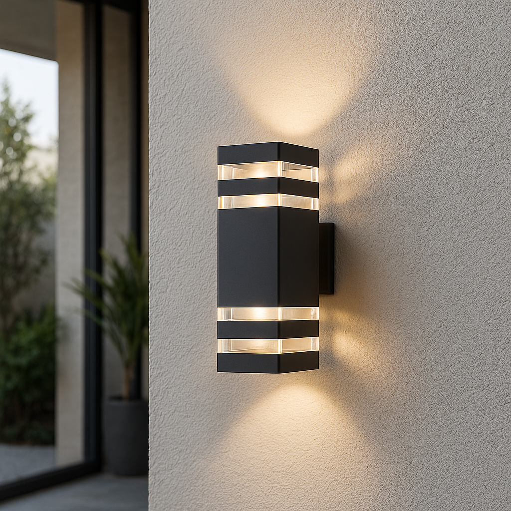 Modern Two Way Outdoor Wall Light for Upward and Downward Illumination