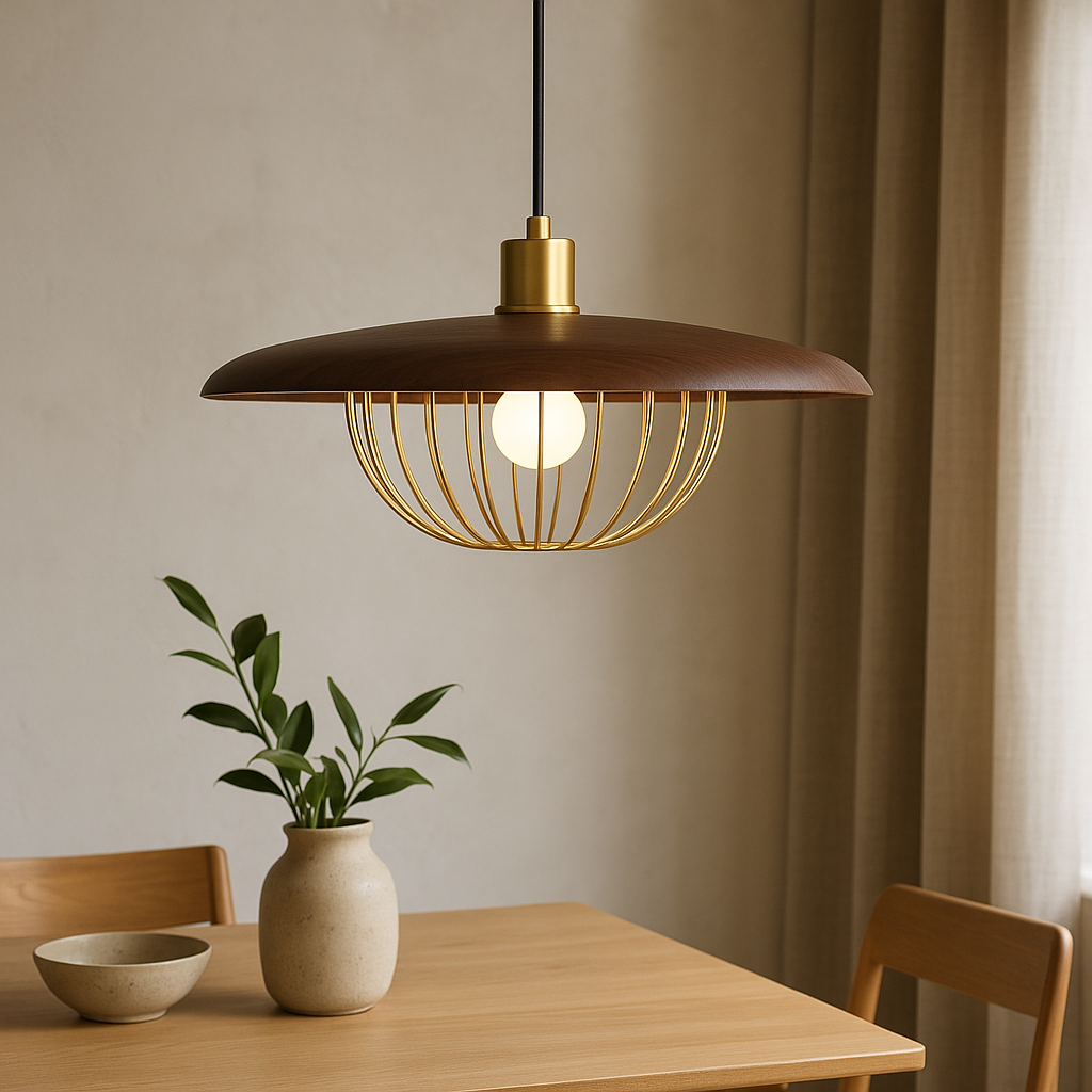 Nordic Wooden Cage Pendant Light Adjustable Hanging Ceiling Lamp for Indoor Lighting
