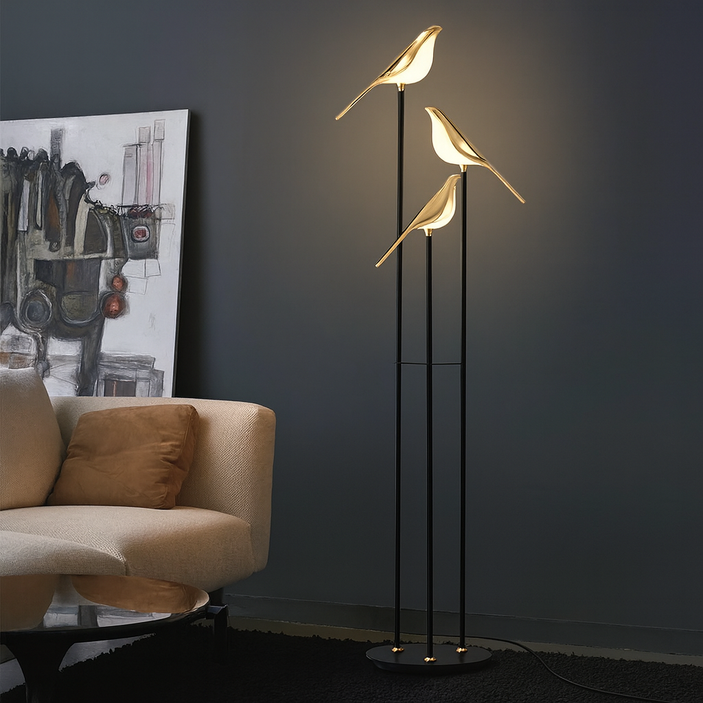 Sculptural Bird Floor Lamp For Contemporary Living Room Lighting