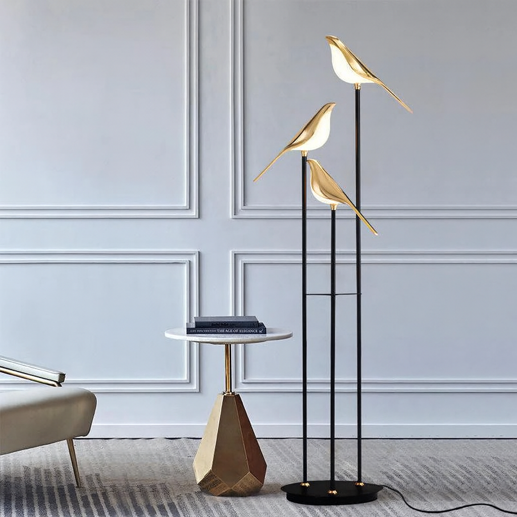 Sculptural Bird Floor Lamp For Contemporary Living Room Lighting