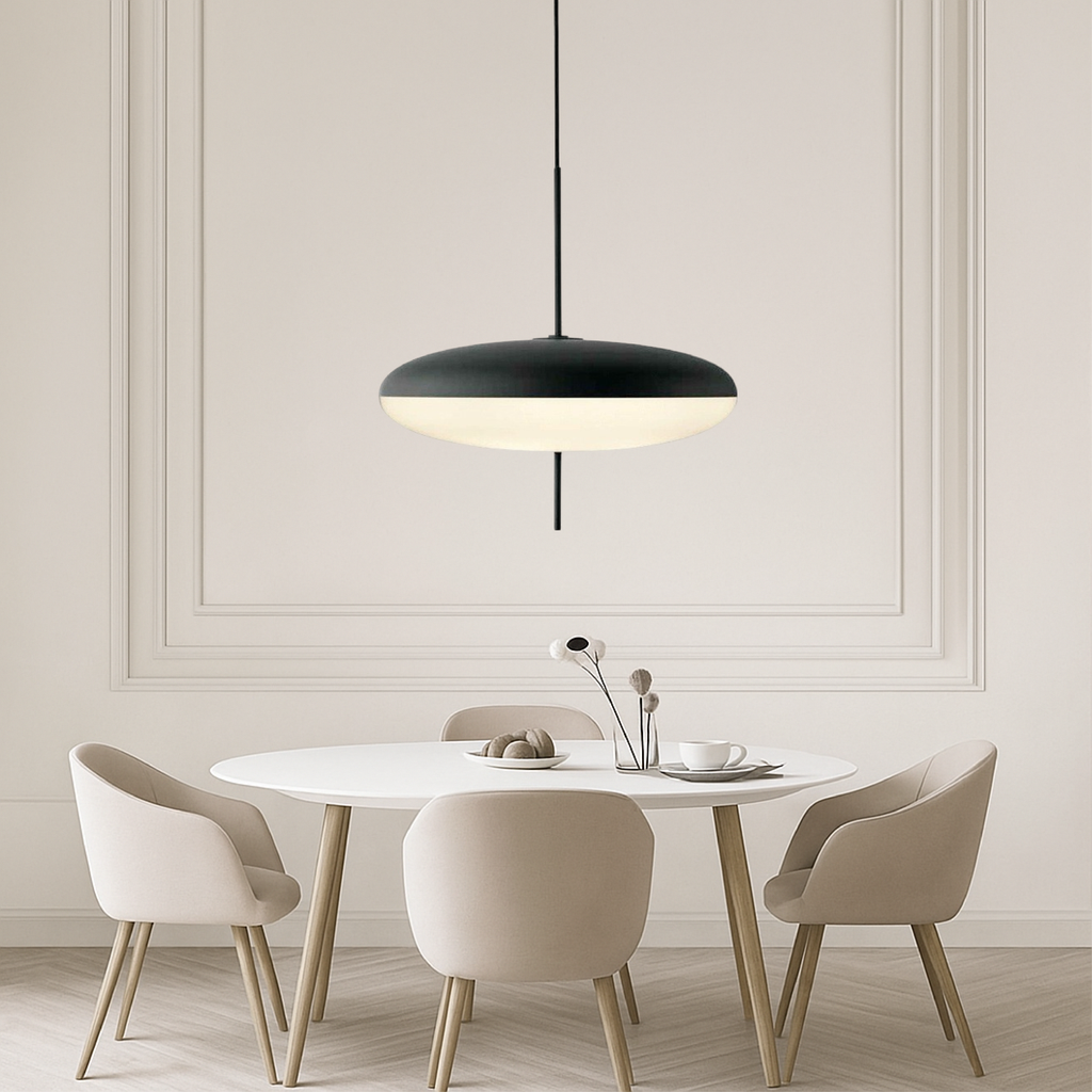 Danish Bauhaus Dome Pendant Light With Acrylic Diffuser