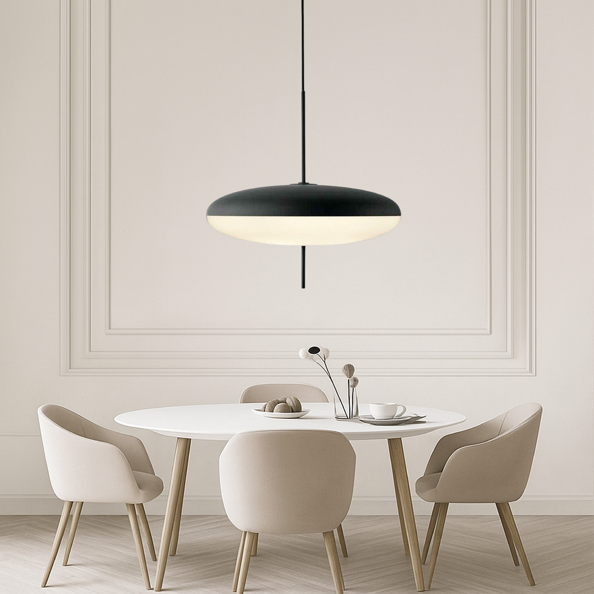 Danish Bauhaus Dome Pendant Light With Acrylic Diffuser