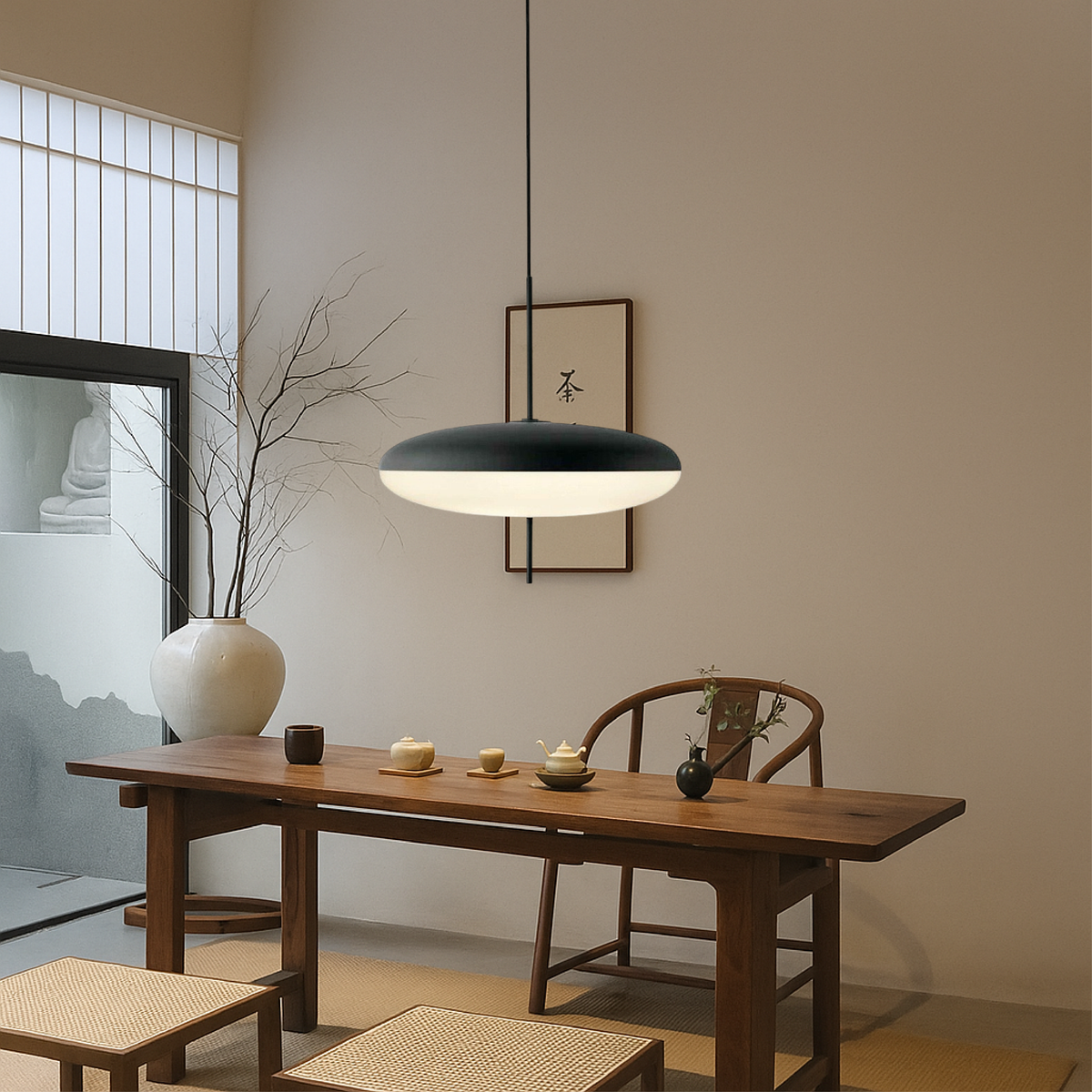 Danish Bauhaus Dome Pendant Light With Acrylic Diffuser