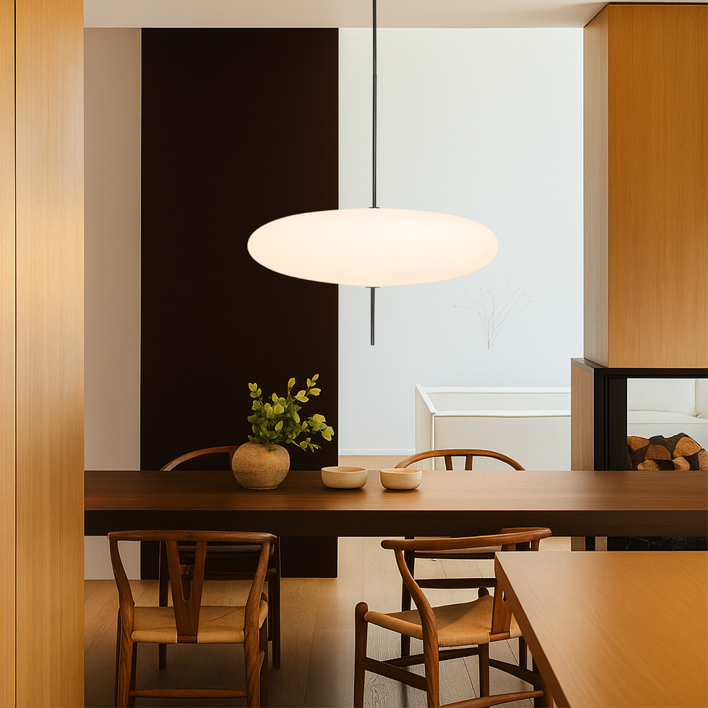Danish Bauhaus Dome Pendant Light With Acrylic Diffuser