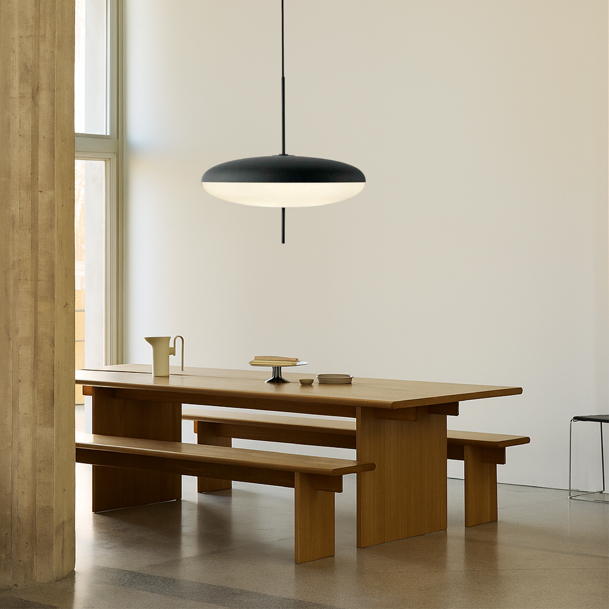 Danish Bauhaus Dome Pendant Light With Acrylic Diffuser
