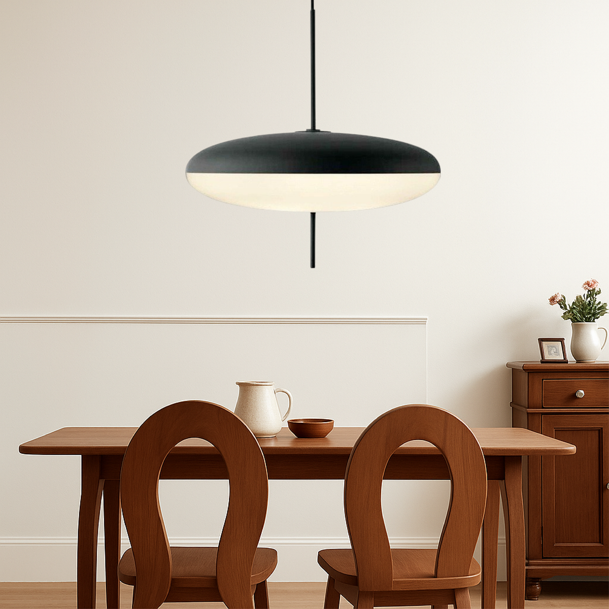 Danish Bauhaus Dome Pendant Light With Acrylic Diffuser