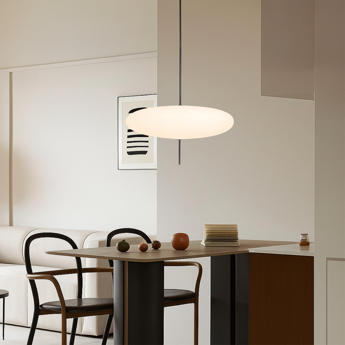 Danish Bauhaus Dome Pendant Light With Acrylic Diffuser