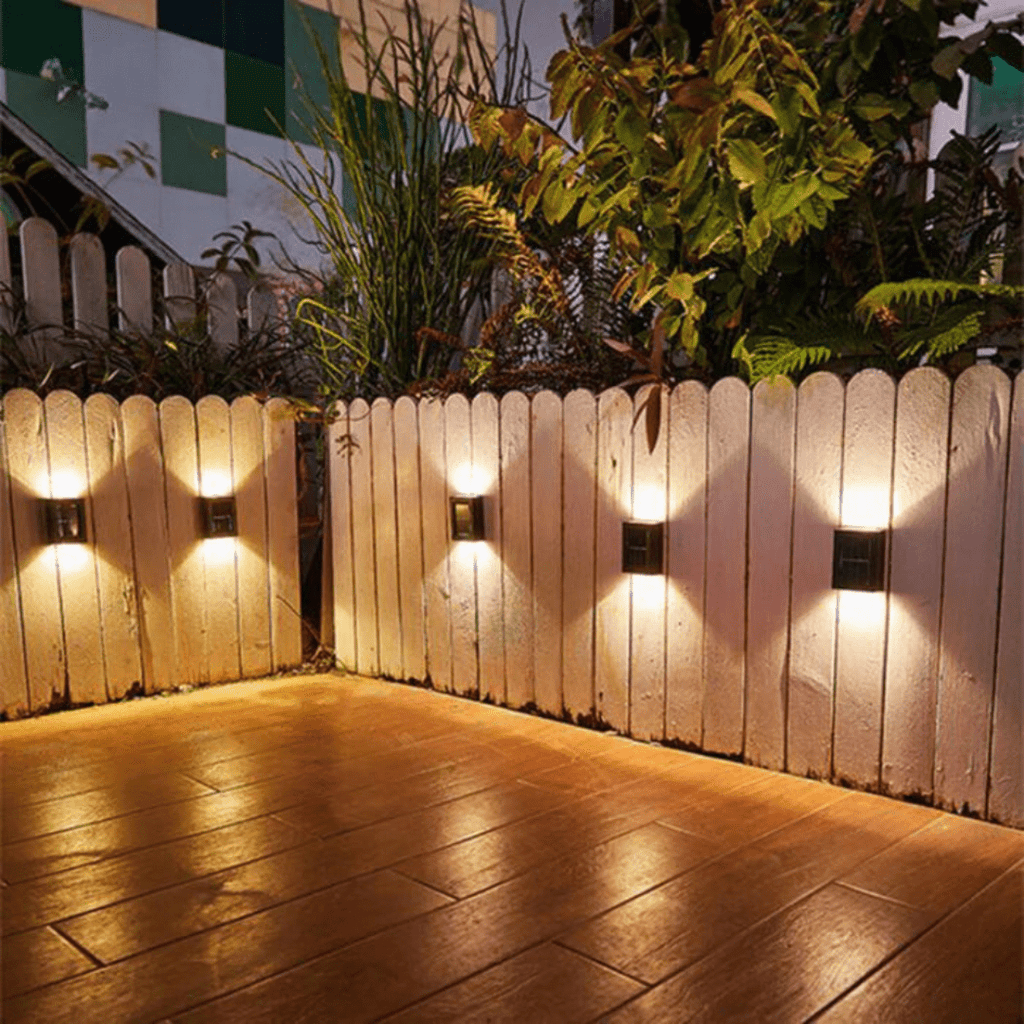 Solar Powered LED Outdoor Wall Light With Up And Down Lighting and Automatic Activation