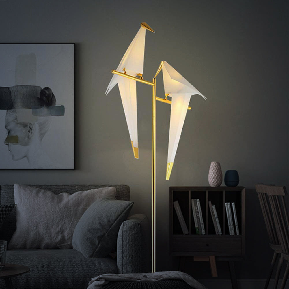 Origami Bird Table Lamp with Magnetic Metal Stand for Ambient Lighting