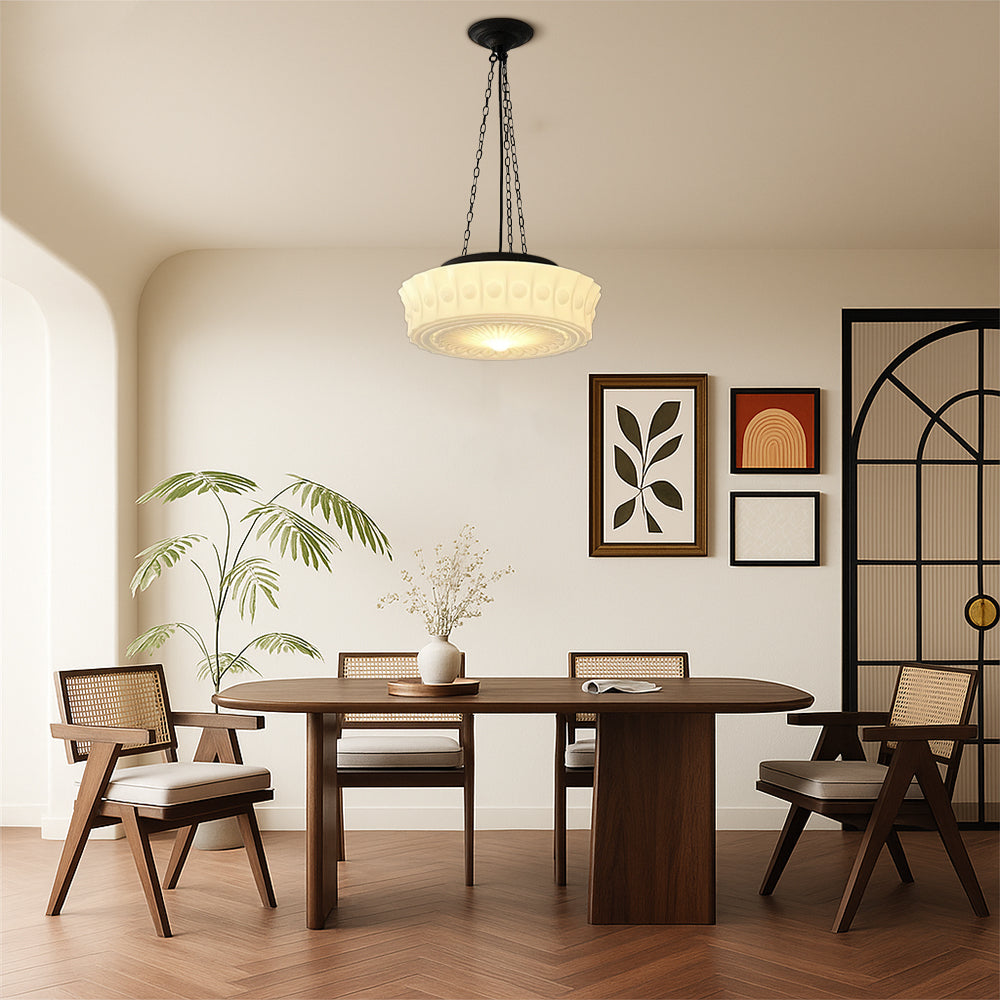 Vintage Milk Glass Pendant Light for Soft Ambient Room Illumination