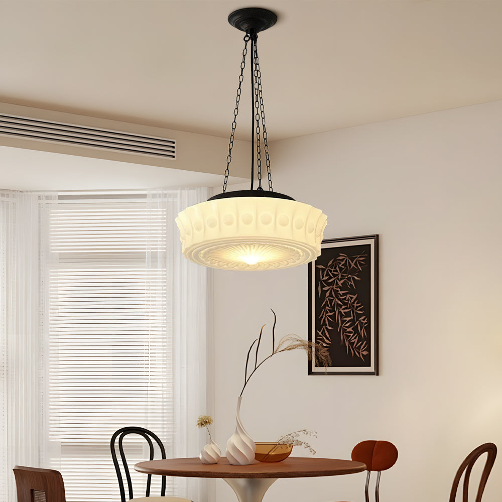 Vintage Milk Glass Pendant Light for Soft Ambient Room Illumination